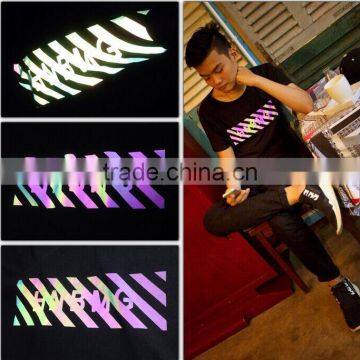 High visibility customized reflective iron on cloth sticker