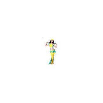 Modern Yellow Color Fitness Belly Dance Practice Costumes For Ladies