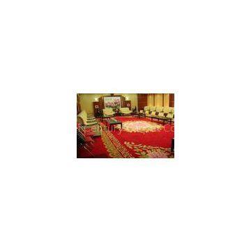Stylish Red Knotted Hand Tufted Hotel Carpet , 20% Nylon Pattern Custom Made Area Rugs