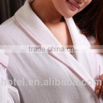 hot sale cotton white waffle bathrobe for 5 star hotel