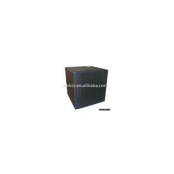 Resin wicker storage ottoman