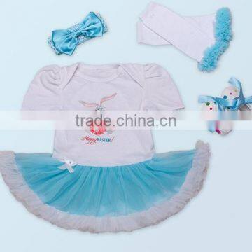 2017 new hot sell summer Easter day suit, baby set ,high quqlity , romper with headband with one pair of shoes