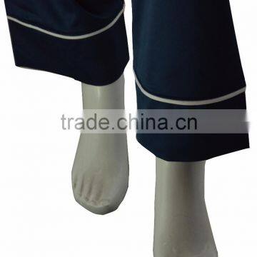 Women Navy Silky Polyester Satin Pajamas Sets photo-6