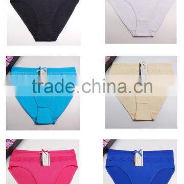 Solid Color Lace Women Cotton Brief Panties/yje Wholesale Plus Size Sexy Cotton Breathable Underwea Panties/mulit Color