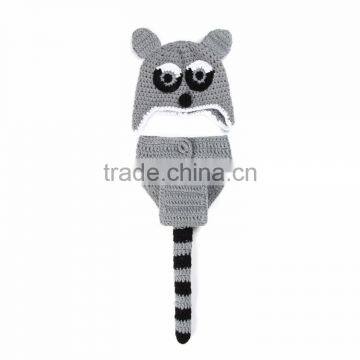 Wholesale cute raccoon style newborn crochet photo props M5032801