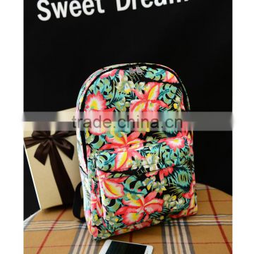 2015 new tide canvas printing backpack large middle school students light bag outdoor travel lady bag