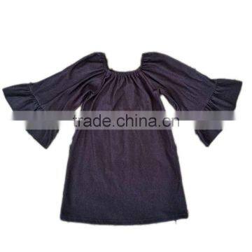 Fashion custom infant/toddler t-shirts plain solid black t-shirts wholesale boutique cotton kids t-shirt