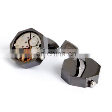 Exquisite Watch Movement Gear Gun Black Men Shirt Fashion Cuff Link photo-4