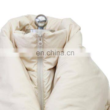 Women Cheap Big Turn-down Collar Long Quilted Cotton Coat photo-4