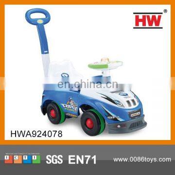 New Design Blue Color Baby Walking Car With Push Handle With Light & Music