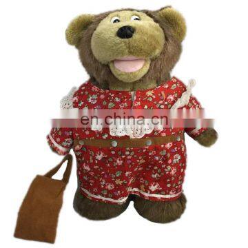 New plush toy bear wear flower cloths woman bear stuffing soft toy 2017 Umay-V0047