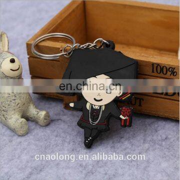 cute cartoon logo custom made soft pvc keychain,rubber keyring