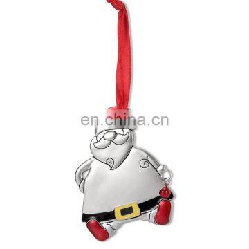 metal enamel christmas ornaments, high quality enamel Santa Claus chrismas charms