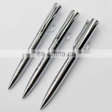 silver shiny chrome polished barrel metal l ballpoint ball pen