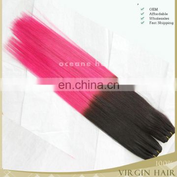 New arrival virgin brazilian silk straight two tone ombre hair weaves