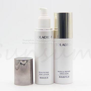 Plastic Cosmetic Skin Care White Pump Lotion Cream Bottle