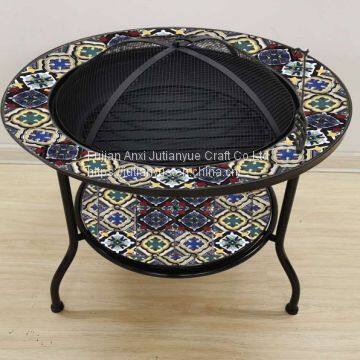 Outdoor Metal Brazier Square Table Firepit Garden Patio Heater/BBQ/Ice Pit With Waterproof Cover (Fire Pit & Grill) photo-4