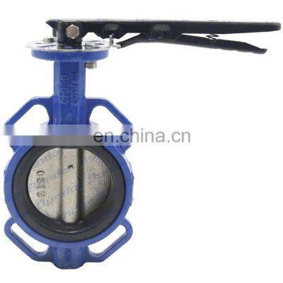 Bundor 4 Inch Wafer Type Butterfly Valve Seat Ring  Handle Control Butterfly Valve