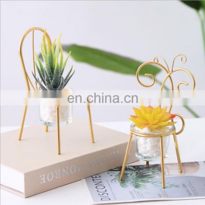 Nordic iron planter chairs for meaty crafts pot metal candlesticks creative home tabletop home decorations dining table