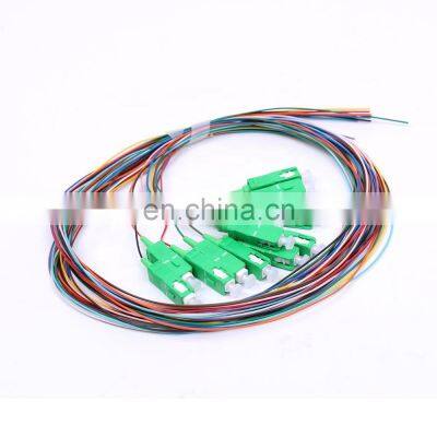 Fiber optic equipment 12Color Fiber pigtail sc/apc g657a2 Single mode 3.0mm lszh 3m sc12 core fiber pigtail