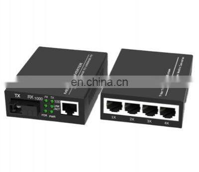 Gigabit Optic Fiber Media Converter SFP Optional 10/100/1000M 1 Fiber Port + 4 RJ45 Port 1PO and 4PE photo-3