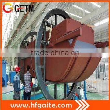 Floating steel pontoons for floating excavator