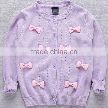 Lovely bow-knot Girls Sweater Knitwear stylish girls sweater cardigan