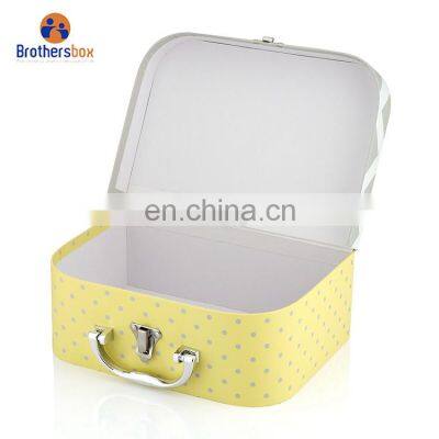 Handmade wholesale paper small cardboard suitcase shaped gift box children cardboard suitcase