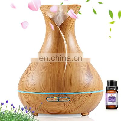 400ml Vase Shape Security Fog Machine Smart Ultrasonic Wood Essentia Oil Aroma Diffuser Air Humidifier