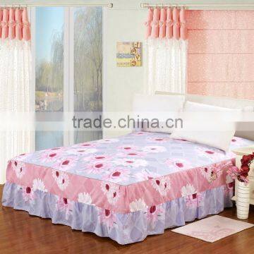 128*68 pigment printing beautiful embroidery design sexy bedding sets fitted bed skirt/ hotel bed skirt