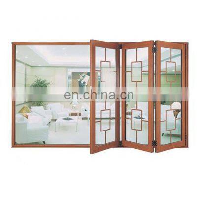 Folding Door System WK-FD-6634-5150 Exterior Aluminum House Patio Double Glazed Aluminium Glass Bifold Door Industrial Doors