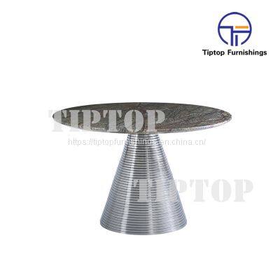 Tiptop marble top stainlesssteel base dininig table