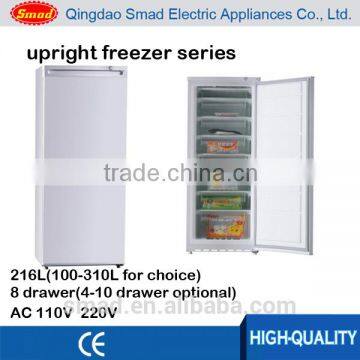 8 Drayers upright freezer vertical deep freezer with drawer