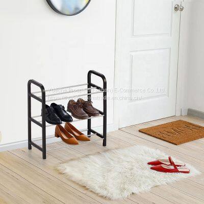 3 Tiers Easy To Assemble Shoe Organizer Shelf Plastic Shoe Rack Cheap 6 Pairs Shoes Rack photo-2