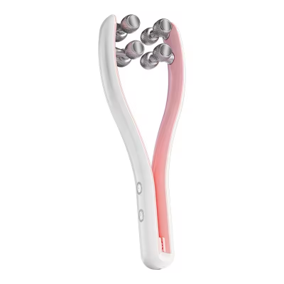 Dual-Sided 3D EMS V Face Roller Sport Massager for Facial Lifting Slimming Legs & Arms Featuring Double Chin Reduction