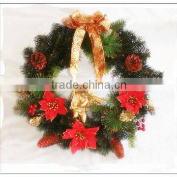 Natural Rattan Christmas Garland With Green Leaves and Berries/luxury Led Christmas Garland photo-6