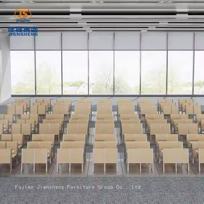 JS Group Foldable Plywood Steel School Chairs Lecture Auditorium University Classroom Versatile Student Desk Chair photo-4