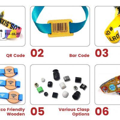 Customized Accessed Control Wooden Woven NFC Bracelet Contact Cashless Payment RFID Woven Wristbands Bracelet photo-3