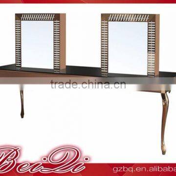 Beiqi Wholesale Salon Mirror Stainless Steel Engraving Hair Salon Mirror Barber Shop Hairdressing Furniture