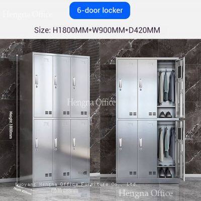 Premium GymThickened Stainless Steel Lockers With Ventilation Holes & Steel Locks | Secure Stainless Steel Storage for Fitness Centers