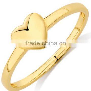 wholesale custom high quality stainless popular yellow gold plated rings ladies fashion heart ring