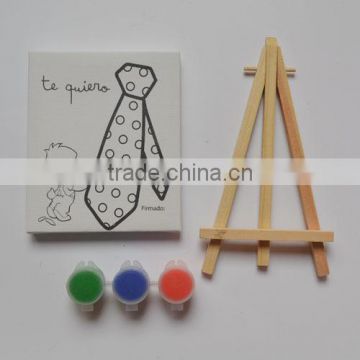 Wooden mini easel and canvas for kids painting