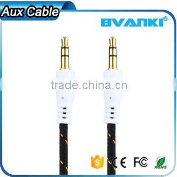New Premium 2016 Fabric Braided Flat AUX Cable For IPod Iphone MP3 Audio Cable 3.5mm for Samsung Galaxy j3 Free Samples photo-3