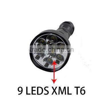Rechargeable 5 Modes 9 LED XML T6 Highlight Torch Flashlight photo-2