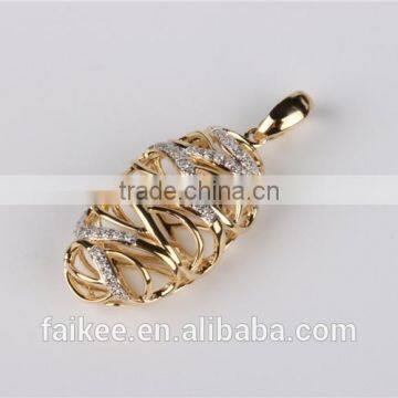 2015 New Design Fashion Jewelry 18K Rose Gold Diamond Leaf Pendants Micro Set photo-4