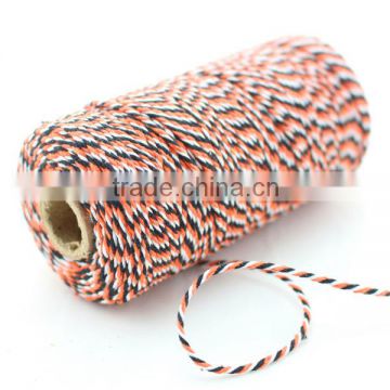 Wholesale Black/Orange Cotton Baker's Twine For Party Decoration