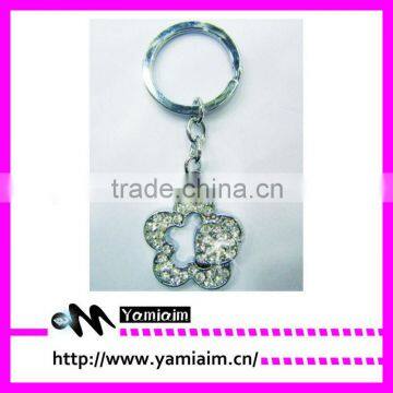 Promotional fashion bling flower keychain