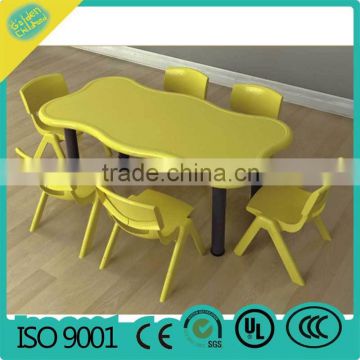 Funny Colorful 6 People Adjustable Kindergarten School Furniture