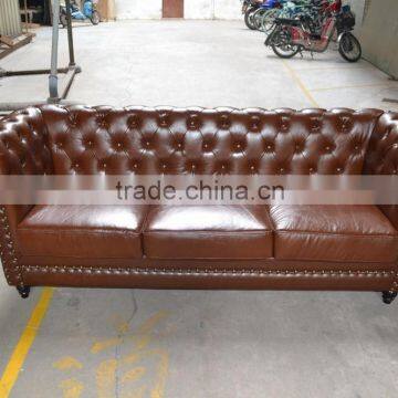 Modern leather chesterfield hotel sofa XYN538