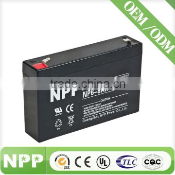 Chinese Manufacturer npp rechargeable battery AGM battery for ups 6v8ah